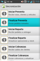 preventa movil para celulares - enviando pedidos tomados en la preventa