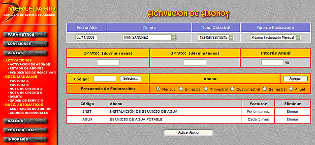 Software de Facturación de Abonos Automáticos y Servicios Via Web.